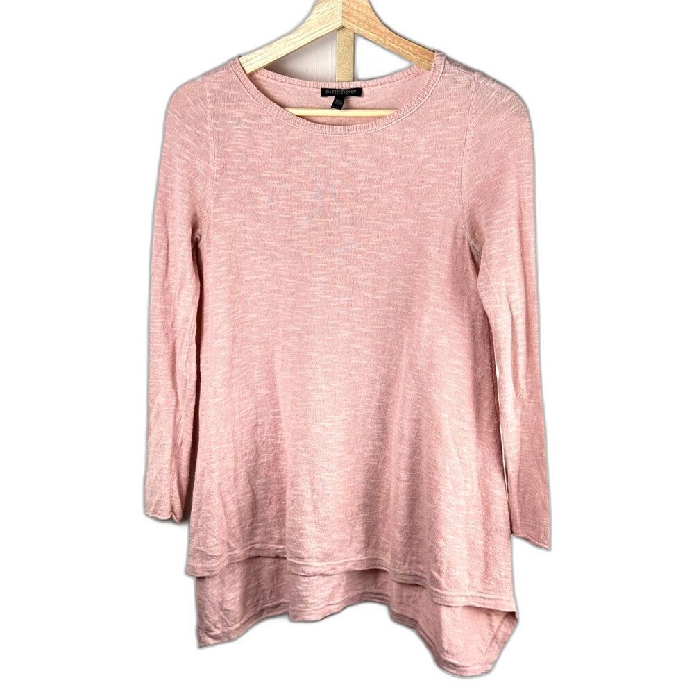 Eileen Fisher 3/4 Sleeve Lightweight Linen/Cotton Sweater Sz PP (2-4 Petite) EUC